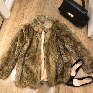 TOPSHOP faux fur jacket SZ 6